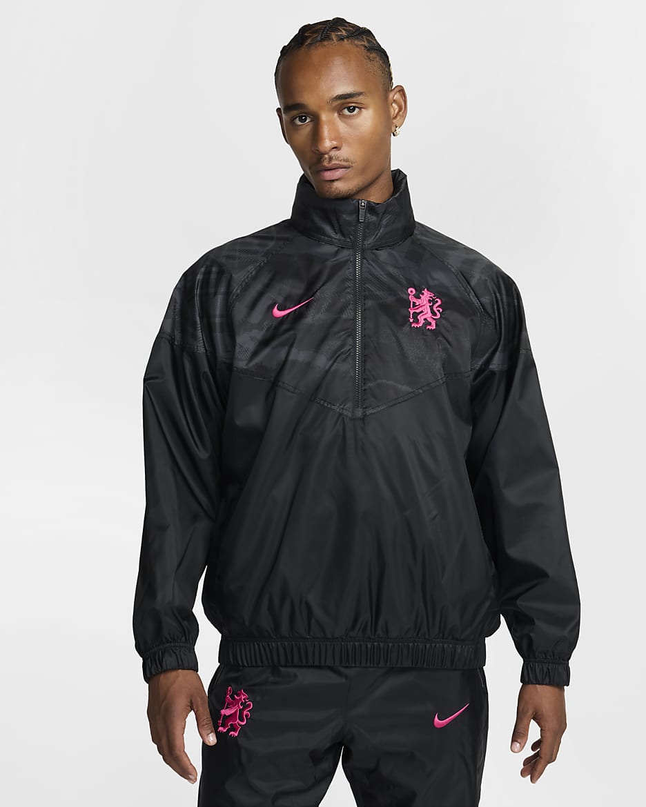 Pink and black nike windbreaker jacket best sale